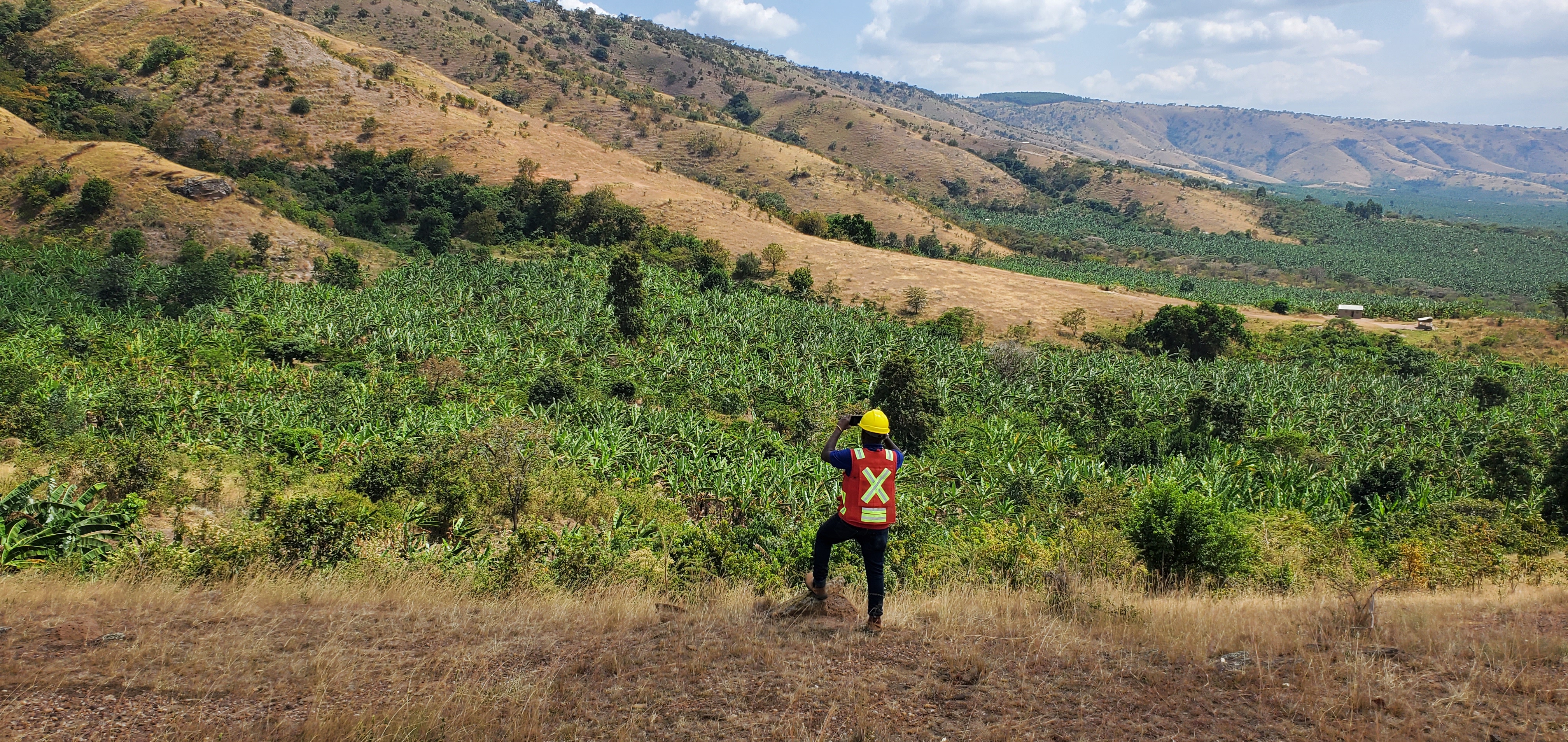 Topographical view in the Tungsten bearing project area of Kigorogoro in Karagwe Tanzania.The Local geology of the area conformed much with the Karagwe Ankolean belt as its regional geology features.
